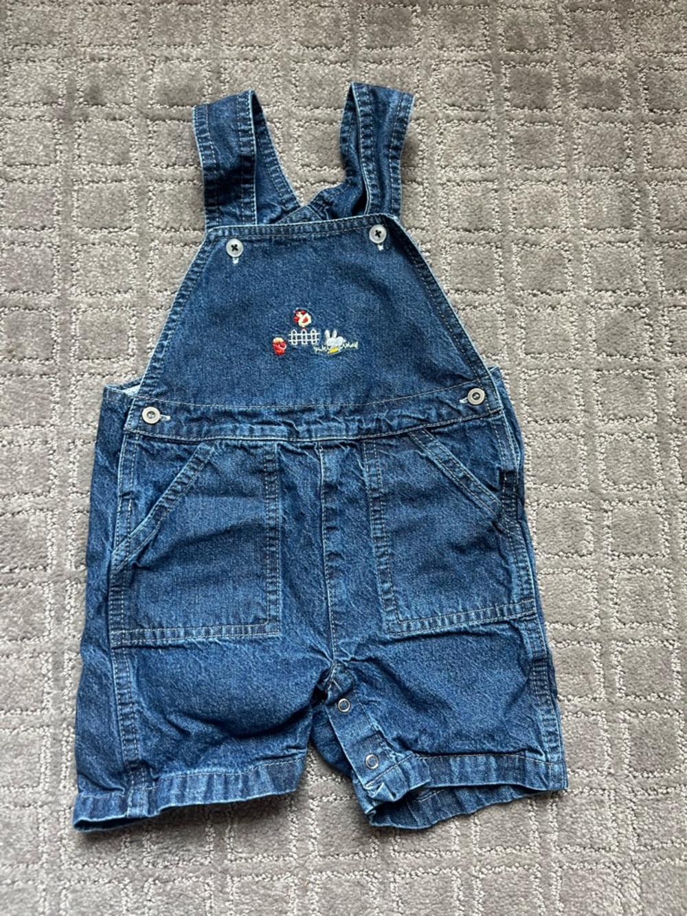 Kissy Kissy Dark Blue Denim Toddler Short Overalls